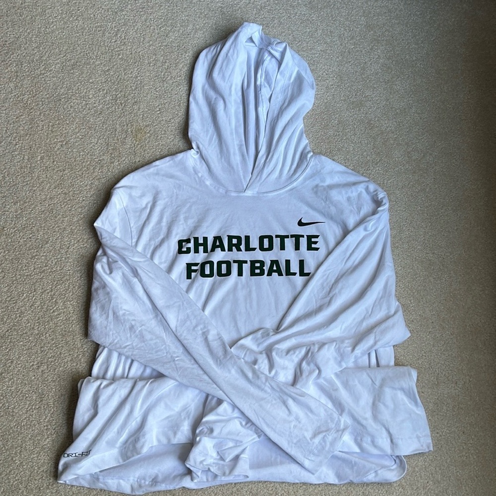 TEAM ISSUED UNC Charlotte 49ers football Nike long sleeve T-Shirt Hoodie
